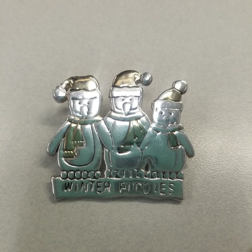 Vintage Signed MJ Penguin Pin and/or Pendant